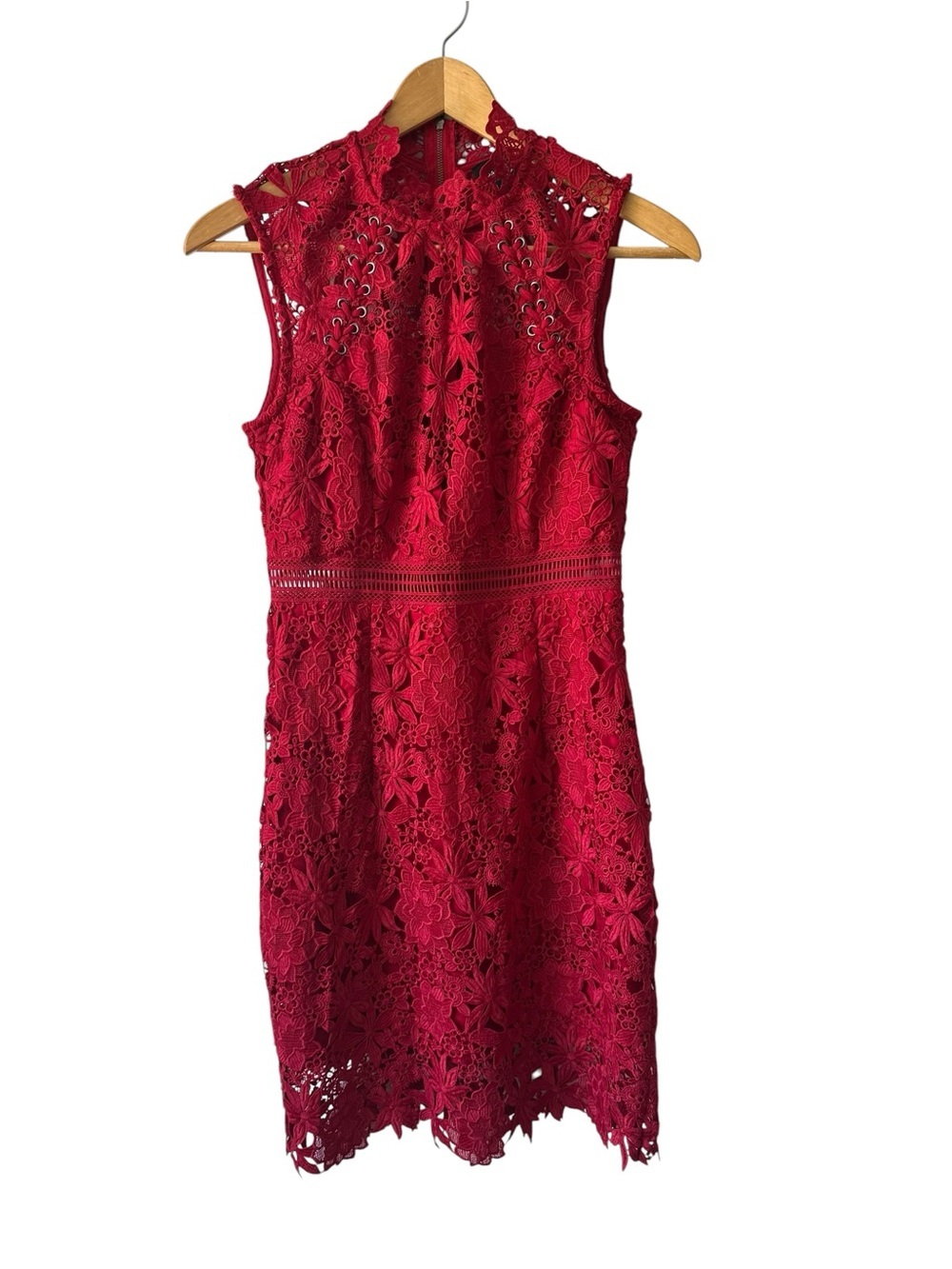 Bardot Red Lace Drop Waist Midi Dress (US Size 4)